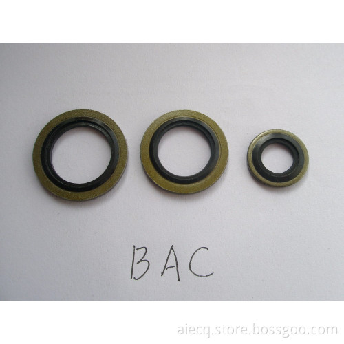 Bonded washer with rubber